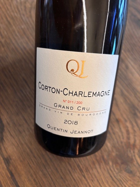 QUENTIN JEANNOT CORTON CHARLEMAGNE GRAND CRU BLANC 2018